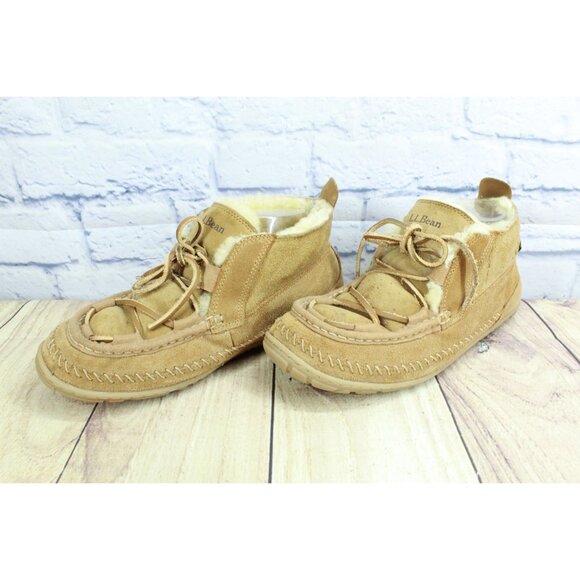 LL Bean Wicked Good Lodge Chukkas Booties Suede Brown Size 9 M - Picture 2 of 9